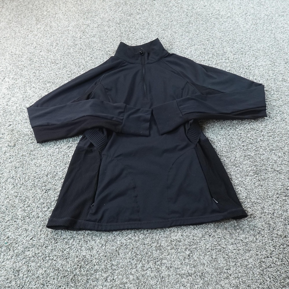Fabletics Jacket Womens M Black 1/4 Zip Long Sleeve Performance Athletic Workout